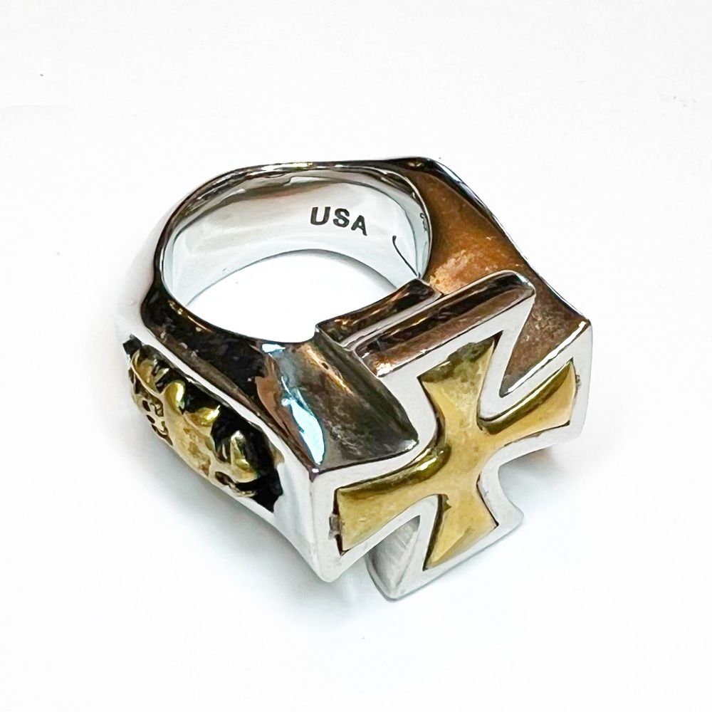 Ed Hardy Maltese Cross Stainless Steel Biker Motorcycle Ring